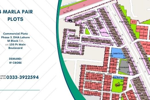 4 Marla Pair Commercial Plots for Sale in M Block Extension DHA Phase 5 Lahore | Nayab Enterprises