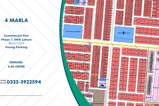 4 Marla Commercial Plot for Sale in CCA3 Block Extension Phase 7 DHA Lahore | Nayab Enterprises