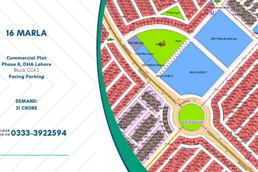16 Marla Commercial Plot for Sale in CCA1, DHA Lahore Phase 8 | Nayab Enterprises