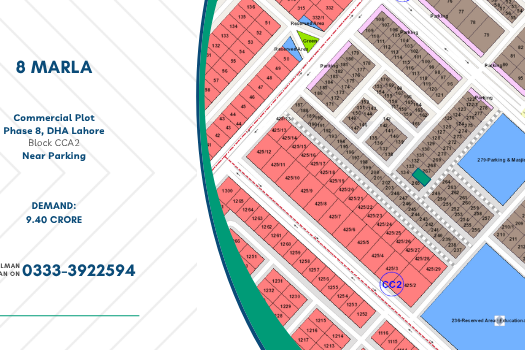 8 Marla Commercial Plot for Sale in CCA2, DHA Lahore Phase 8 | Nayab Enterprises
