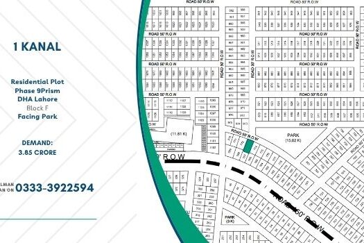 1 Kanal Residential Plot for Sale in F Block, DHA Lahore Phase 9 Prism | Nayab Enterprises