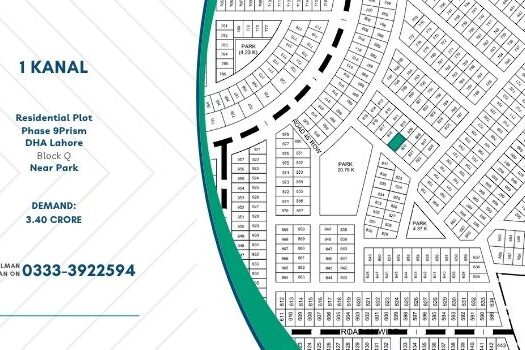 1 Kanal Residential Plot for Sale in DHA Lahore Phase 9 Prism | Nayab Enterprises